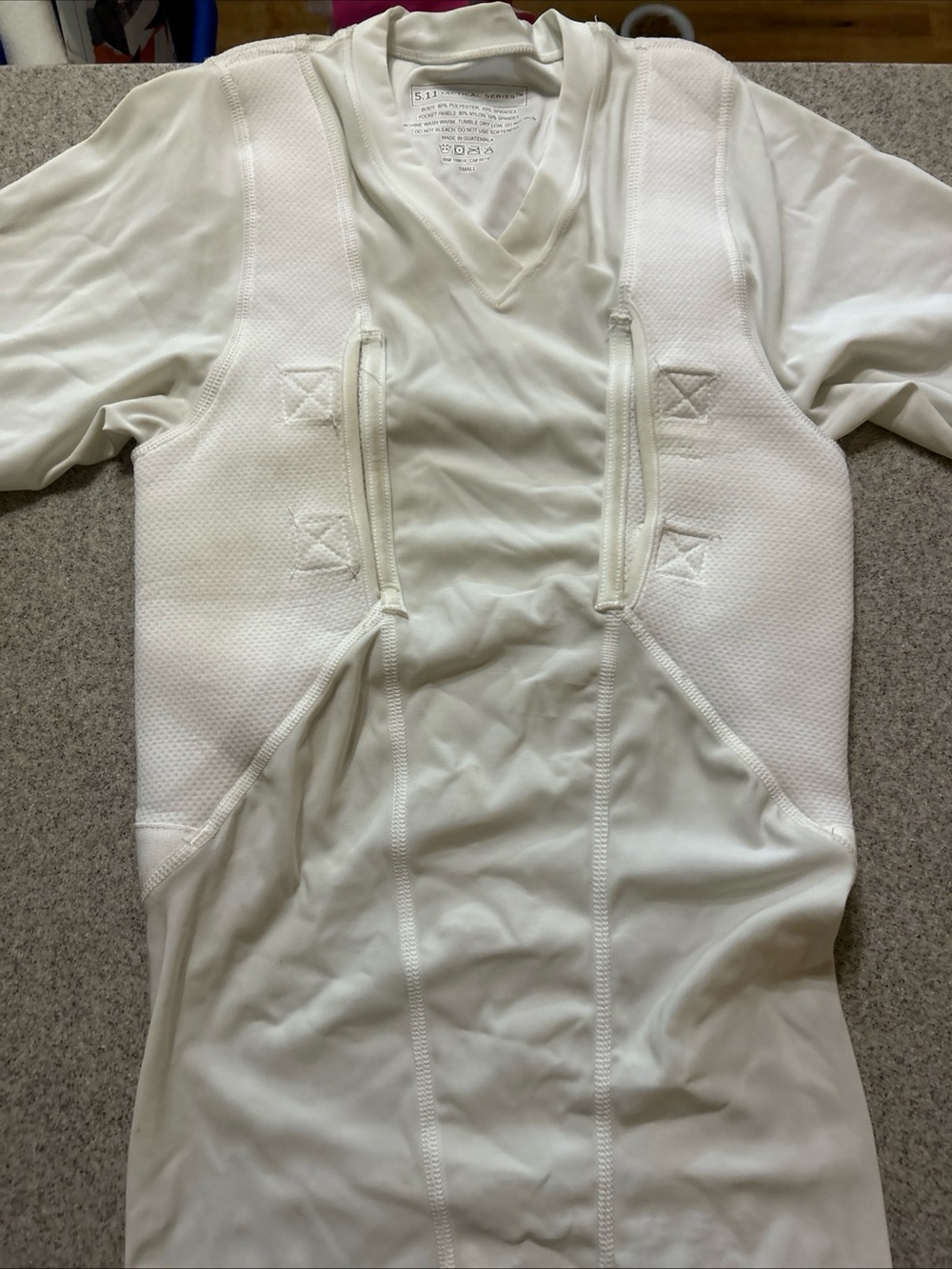 5.11 Tactical Holster Shirt Mens Small White Concealed Carry Undershirt V neck